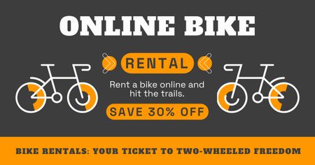 Online Service of Bikes Rent Facebook AD Šablona návrhu