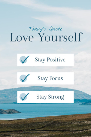 Wellness Quote About Self-Love Pinterest Design Template