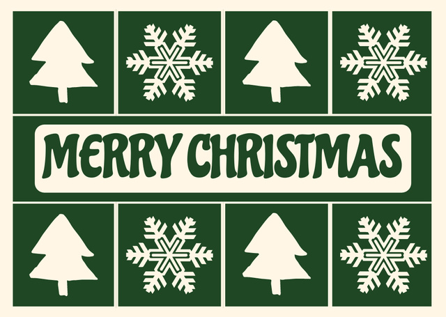 Christmas Greetings  with Illustrated Pattern Card – шаблон для дизайна