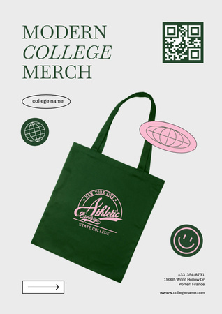 Szablon projektu Modern College Apparel and Merchandise Offer Poster A3