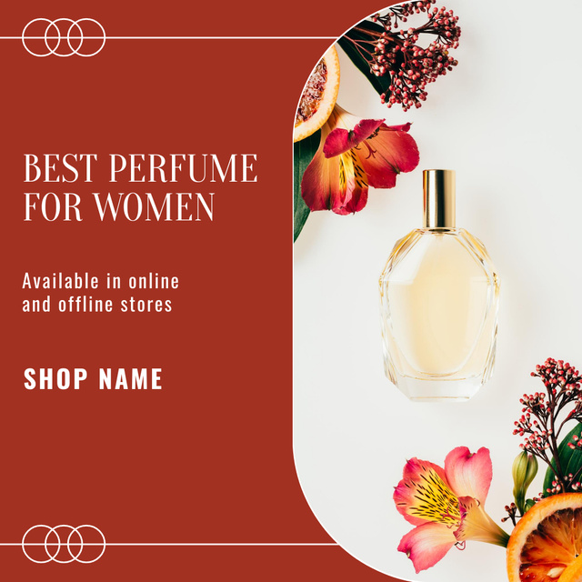 Female Perfume Ad with Floral Scent Instagram Tasarım Şablonu