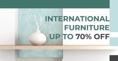 Furniture Show announcement Vase for home decor Facebook AD Design Template