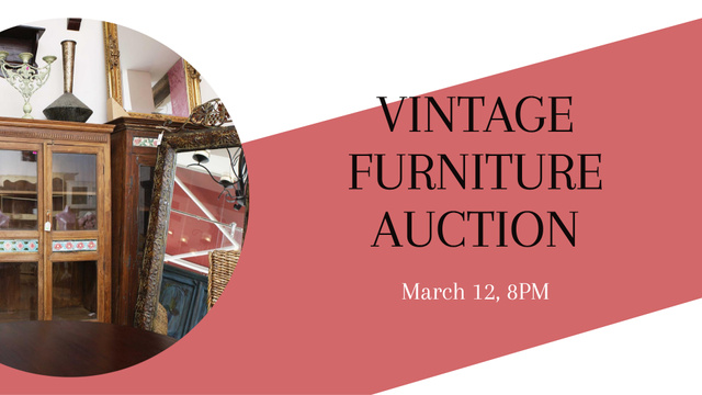 Designvorlage Vintage Furniture Shop Ad Antique Cupboards für FB event cover