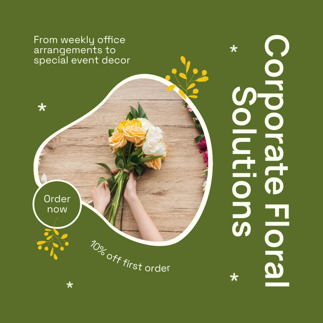 Szablon projektu Spectacular Floral Arrangements Offer for Corporate Events Instagram