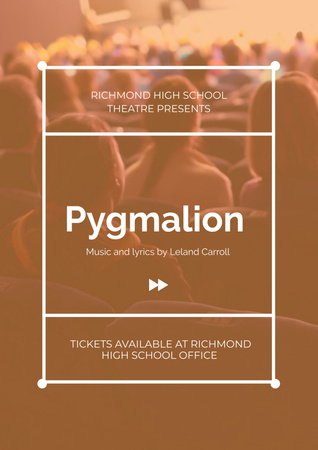 Pygmalion playing with audience in theater Poster Design Template