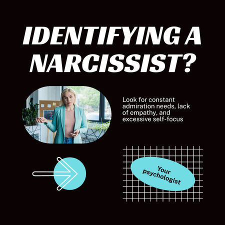 Tips to Identify a Narcissist from Therapist Instagram Design Template