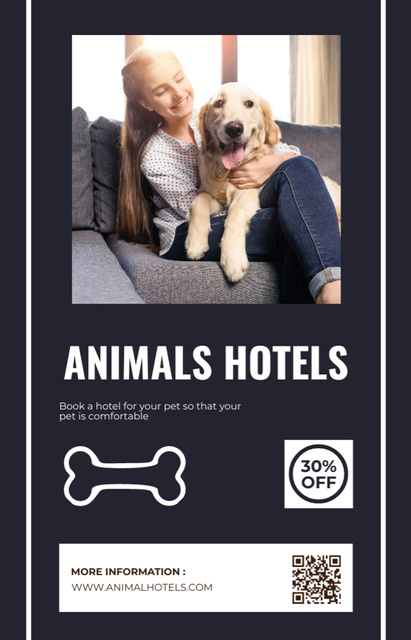 Modèle de visuel Animals Hotel's Offer with Happy Dog Owner - IGTV Cover