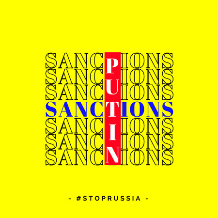Plantilla de diseño de Llamado a imponer sanciones contra Rusia por guerra en Ucrania Instagram 