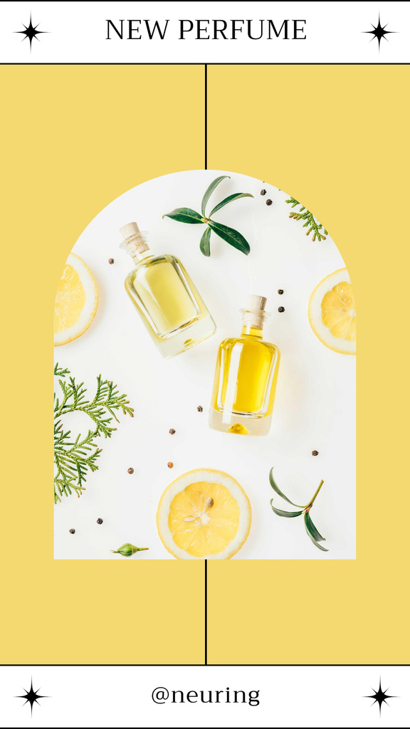 Perfume Ad with Citrus Scent Instagram Story Tasarım Şablonu