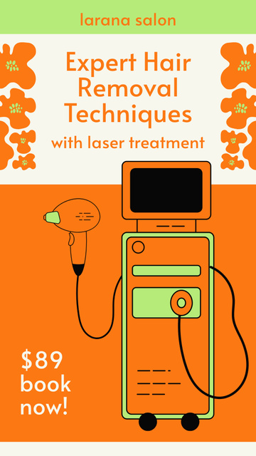 Hair Removal Services with Expert Techniques Instagram Story Πρότυπο σχεδίασης