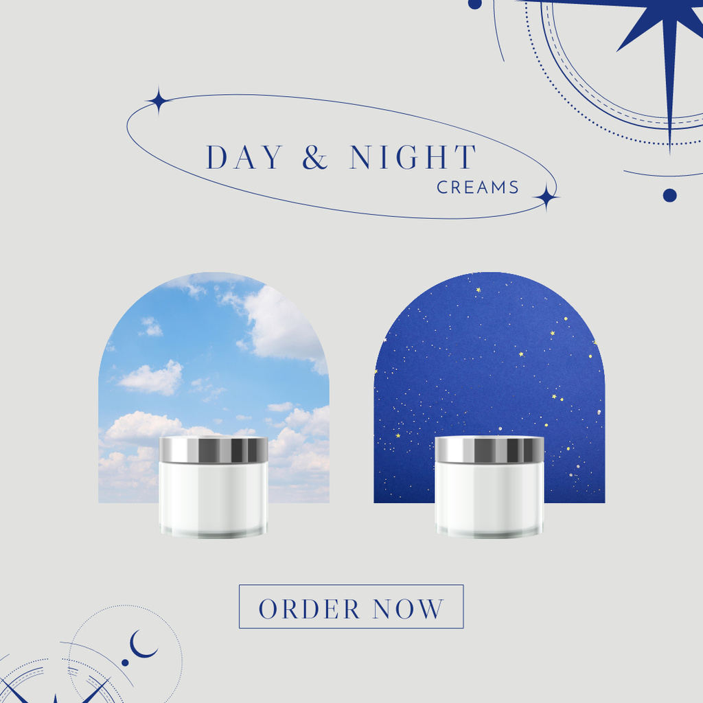 Day And Night Creams Instagram Πρότυπο σχεδίασης
