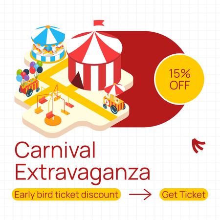 Discount On Admission To Carnival Extravaganza Animated Post Design Template
