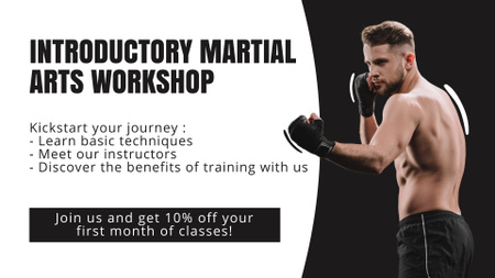 Discount On Joining Introductory Martial Arts Workshop FB event cover Design Template