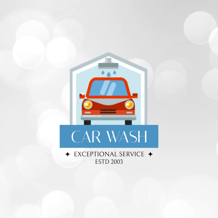 Highly Experienced Car Wash Service Promotion Animated Logo Design Template