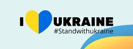 Platilla de diseño I Love Ukraine Facebook cover