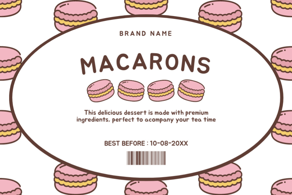 Macaron Cookies Retail Label Tasarım Şablonu