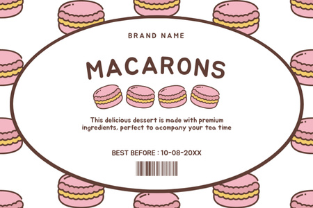 Macaron Cookies Retail Label Design Template