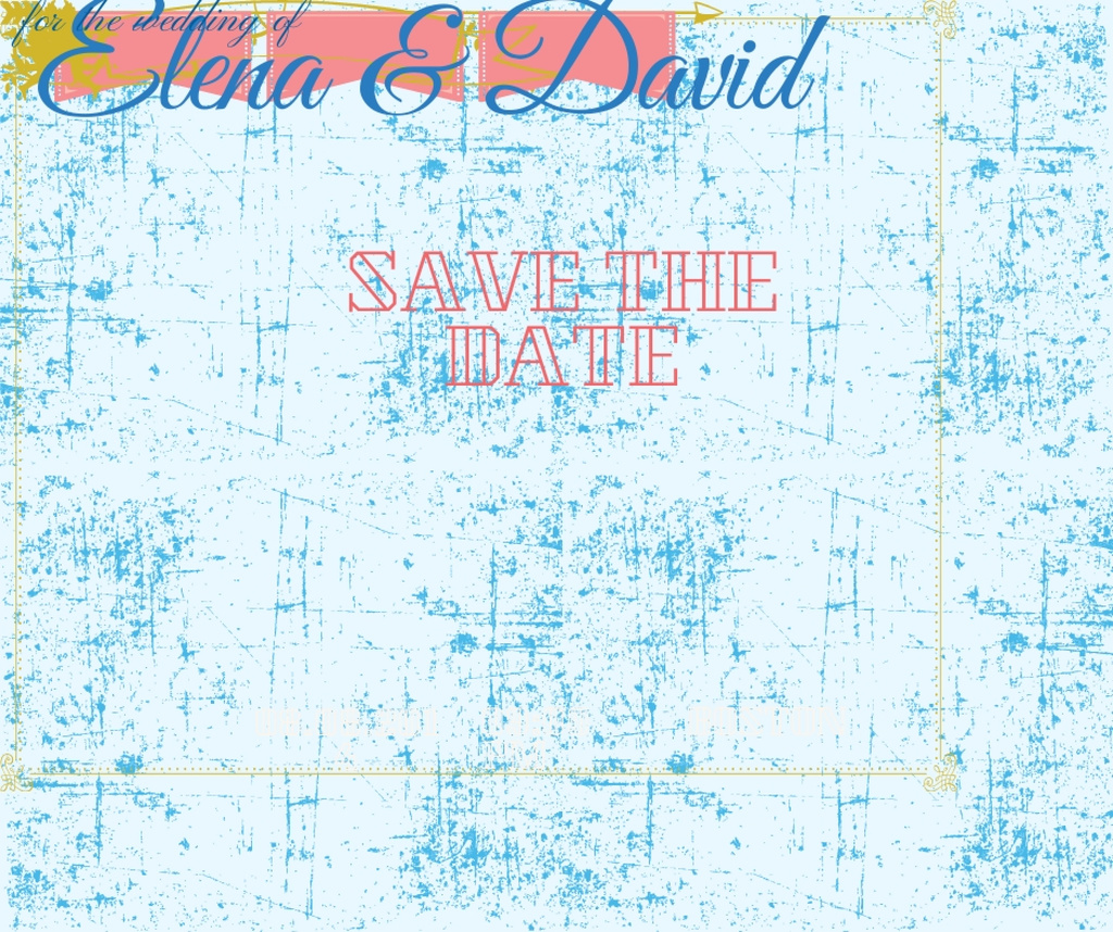 Save the Date Decorative Frame with Cupids Facebook Design Template