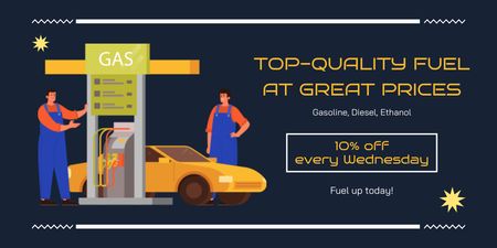 Gas stations Twitter Design Template