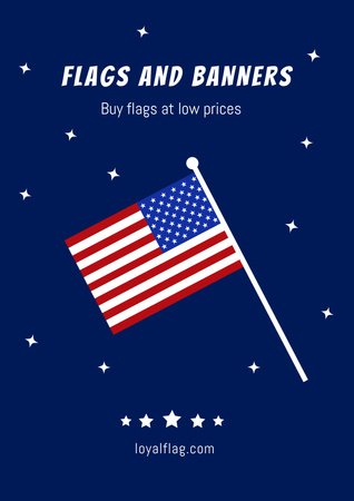 Ontwerpsjabloon van Poster van Patriottische verkoopadvertentie op blauw