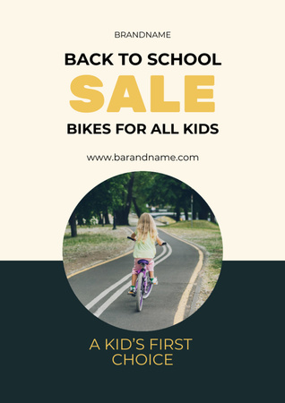School Bicycle Sale Poster A3 Design Template