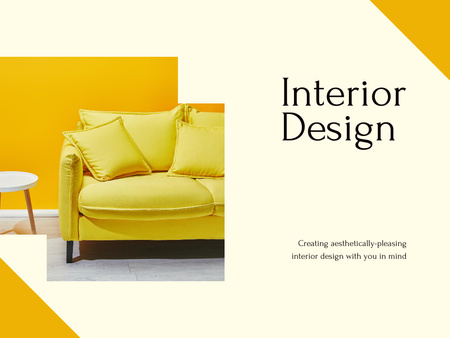 Juicy Interior Design Yellow Presentation Design Template