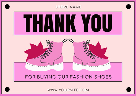 Plantilla de diseño de Gracias por la compra de zapatos de moda Card 