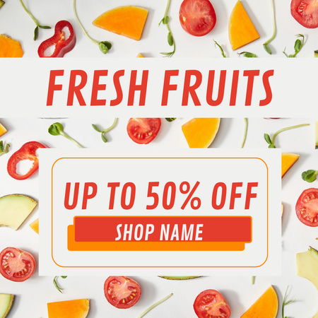 Discount Offer on Fresh Fruits Animated Post Design Template