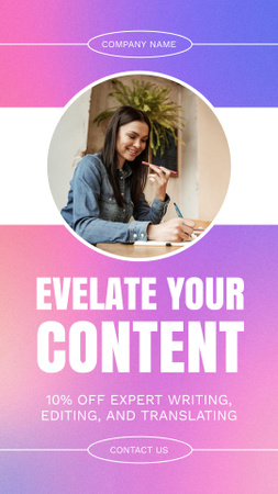 Template di design Content Translating And Writing At Discounted Price Instagram Story