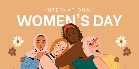Beautiful Diverse Women on International Women's Day Twitter Design Template