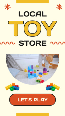 Ontwerpsjabloon van Instagram Video Story van Kinderspeelgoedverkoop bij plaatselijke winkel