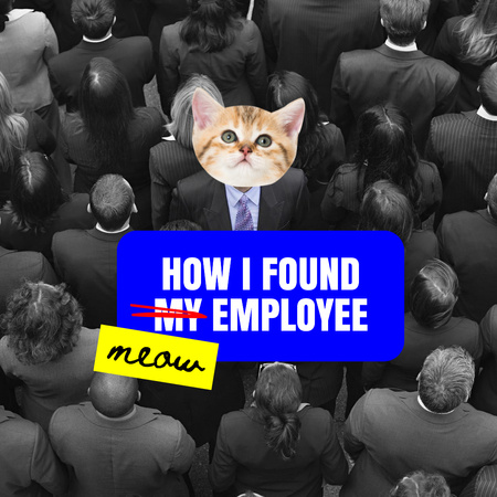 Ontwerpsjabloon van Instagram van Cute Cat for perfect Employee