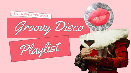 Playlist with Disco Music Youtube Thumbnail Design Template