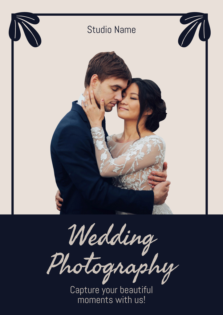 Wedding Photography Offer with Elegant wedding couple Poster Tasarım Şablonu