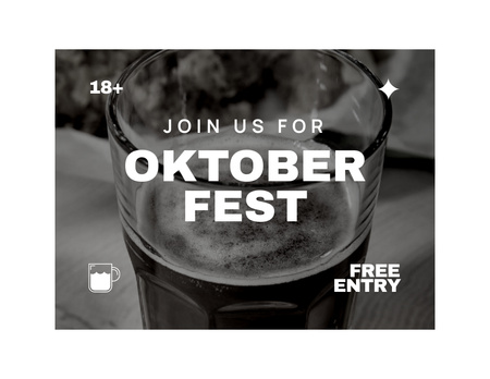 Oktoberfest Memorable Party Notification Flyer 8.5x11in Horizontal Design Template