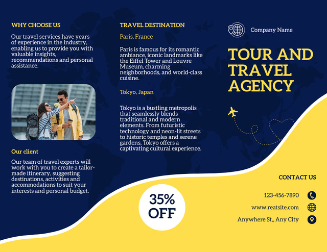 Travel Agencies Brochure 8.5x11in Modelo de Design