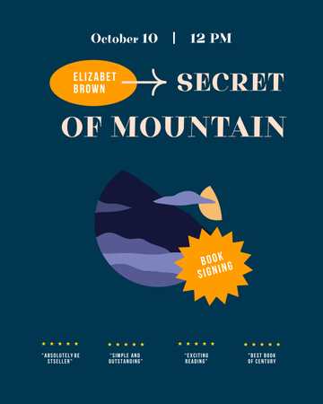 Plantilla de diseño de Cautivante presentación de libro con ilustración de montaña Poster 16x20in 