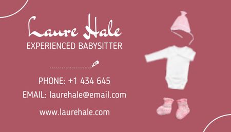 Skilled Childcare Services Offer In Red Business Card US – шаблон для дизайна