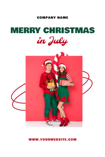 Bright and Jolly Christmas in July Flyer 4x6in Design Template