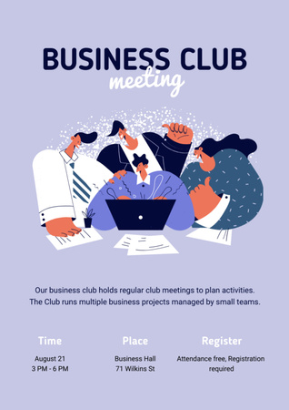 Business Club Meeting Announcement Flyer A4 Design Template