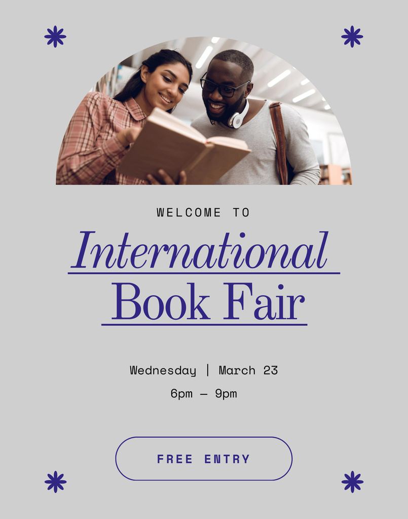 Book Fair Announcement Poster 22x28in Design Template