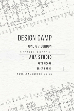 Modèle de visuel Design camp in London - Pinterest
