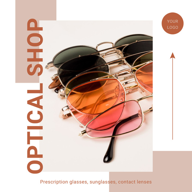 Designvorlage Light Frame Sunglasses Sale Announcement für Instagram