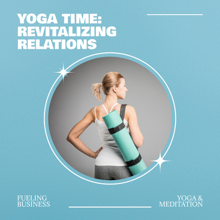 Designvorlage frau mit yogamatte für Instagram