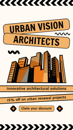Oferta de Desconto em Projetos de Renovação Urbana Instagram Story Modelo de Design
