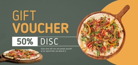 Pizza Discount Voucher Coupon Din Large Design Template