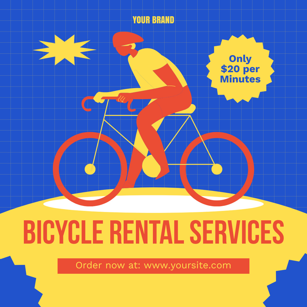 Designvorlage Offer of Rental Sport Bicycles für Instagram AD