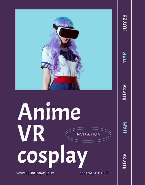 Girl in VR Anime Cosplay Poster 22x28in Šablona návrhu