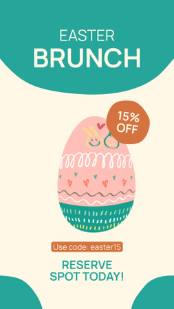 Реклама пасхального бранча с розовым яйцом Instagram Video Story – шаблон для дизайна