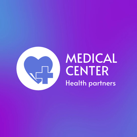 Ontwerpsjabloon van Animated Logo van Medisch Centrum Promotie Met Hart En Kruis